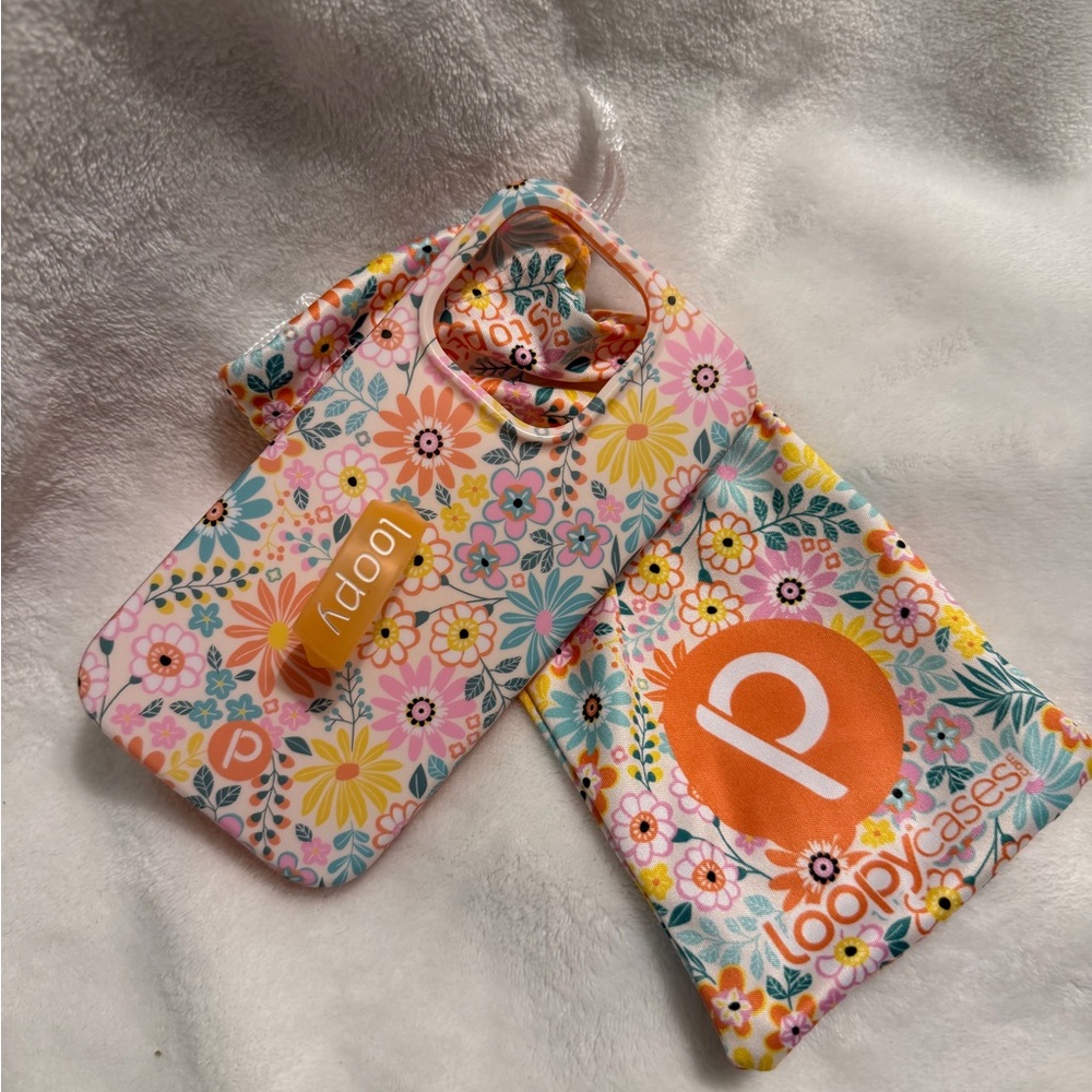 Loopy Floral Phone Case - Pink & Orange